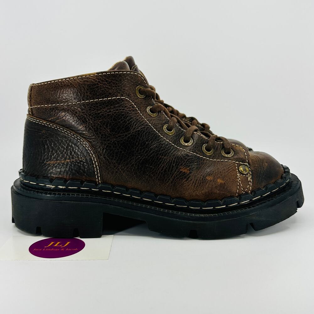 London Underground Women's Miller Vintage Y2KBrown Leather Boots Size 7 UK/ 9 US